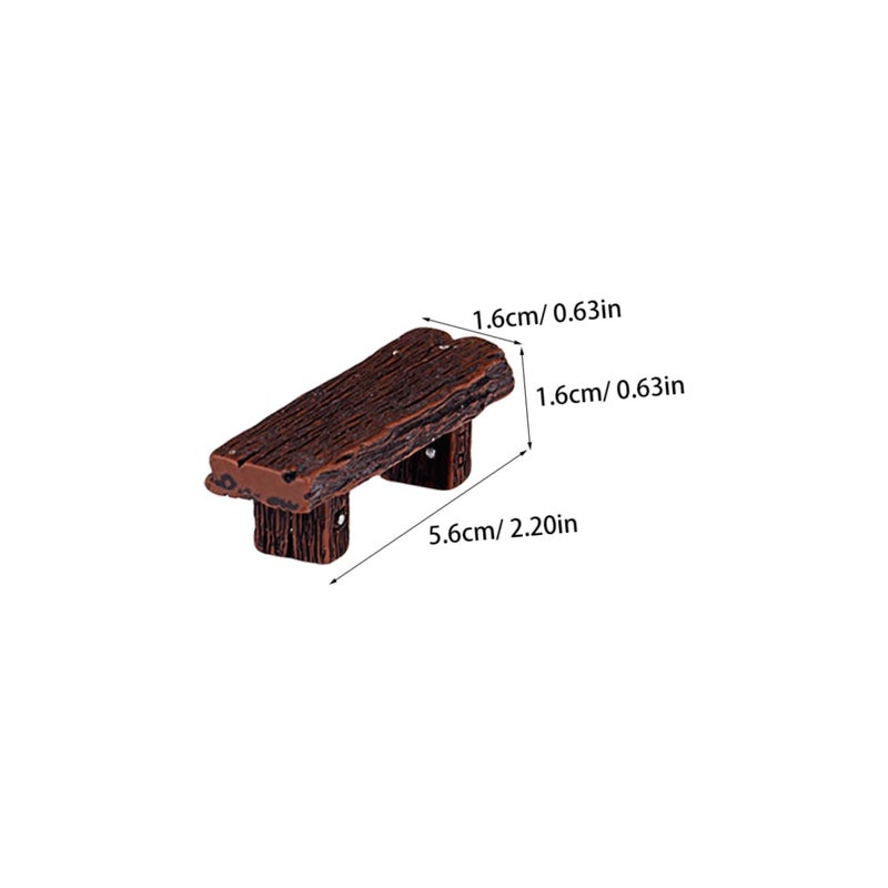 Mini Resin Stools 6PCS Wood Design Micro Landscape Decor DIY Crafts Assorted Colors - Image 3
