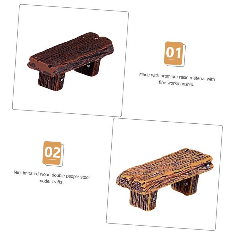Mini Resin Stools 6PCS Wood Design Micro Landscape Decor DIY Crafts Assorted Colors - Image 4
