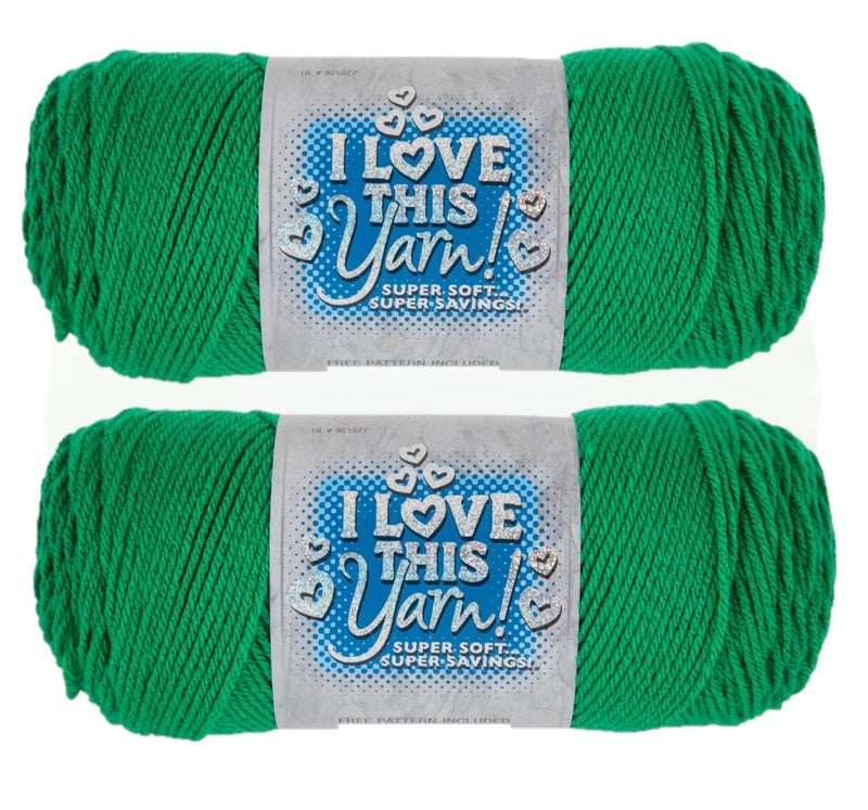Hobby Lobby I Love This Yarn 4 Medium 100 Acrylic Yarn for Crocheting Knitting Blankets Hats Accessories Set of 2 181 Jelly Bean - Image 3