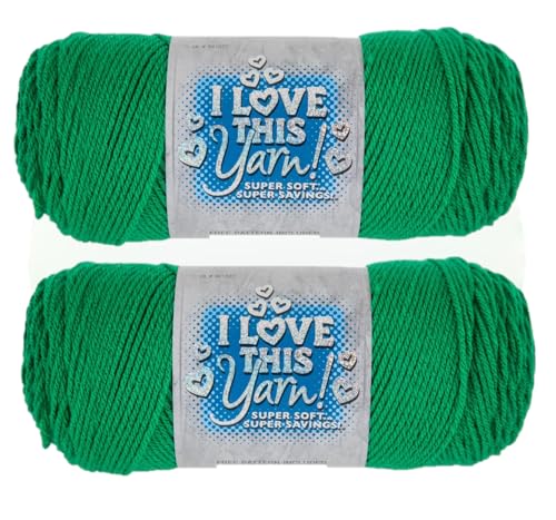 Hobby Lobby I Love This Yarn 4 Medium 100 Acrylic Yarn for Crocheting Knitting Blankets Hats Accessories Set of 2 181 Jelly Bean - Image 1