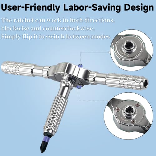 TOTITOM 40 in 1 Magnetic Ratchet Screwdriver Set, DIY Ratchet Screwdriver Set with T Detachable Ratchet Handle, Portable S2 Tools for Furniture Assembly, Precision Electrical Appliance Repair, Bicycle Tools - Image 4