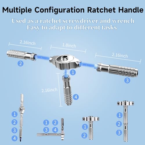 TOTITOM 40 in 1 Magnetic Ratchet Screwdriver Set, DIY Ratchet Screwdriver Set with T Detachable Ratchet Handle, Portable S2 Tools for Furniture Assembly, Precision Electrical Appliance Repair, Bicycle Tools - Image 3