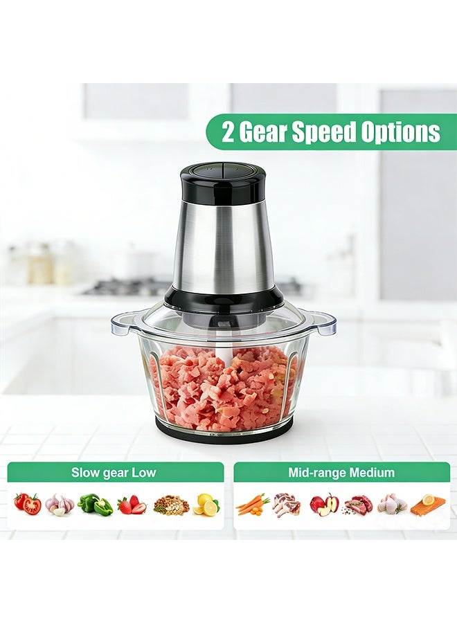 Glass Chopper & Mincer, 3L with 4 SS Blade detachable System, Easy to Clean, Pulse Speed for Precision, Ice Crushing, Anti Slip Ring 300W - Image 2