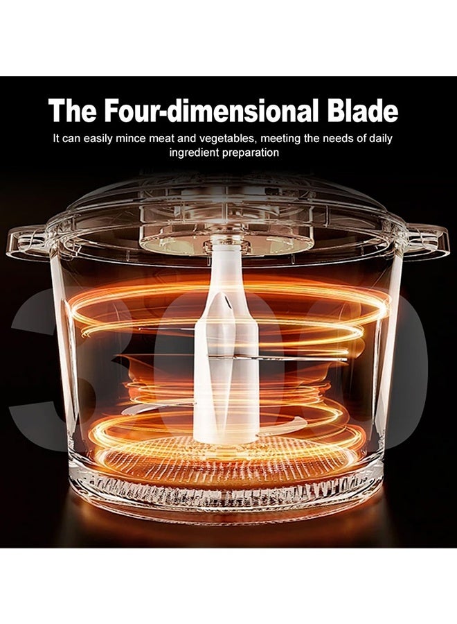 Glass Chopper & Mincer, 3L with 4 SS Blade detachable System, Easy to Clean, Pulse Speed for Precision, Ice Crushing, Anti Slip Ring 300W - Image 4