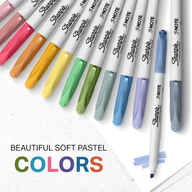 Sharpie S-Note Creative Markers, Pastel Highlighters, Art Marker Set, Assorted Colors, Chisel Tip, 24 Count - School, Home, and Office Use, Teacher Supplies - Image 5