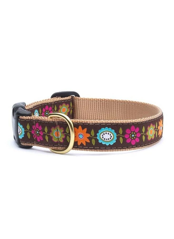 Up Country Up Country Bella Floral Pattern Dog Collar, Small (9 To 15 Inches) 5/8 Inch Narrow Width 
