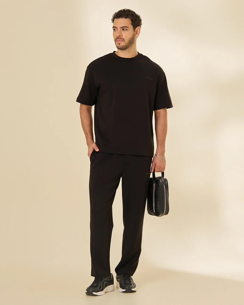 Redtag Men Black Modal T Shirt
