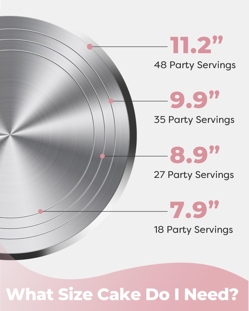 Kootek Aluminium Alloy Revolving Cake Stand 12 Inch Rotating Cake Turntable for Cake, Cupcake Decorating Supplies - Image 3