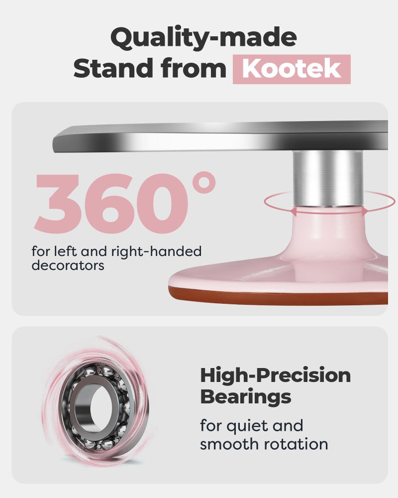 Kootek Aluminium Alloy Revolving Cake Stand 12 Inch Rotating Cake Turntable for Cake, Cupcake Decorating Supplies - Image 2