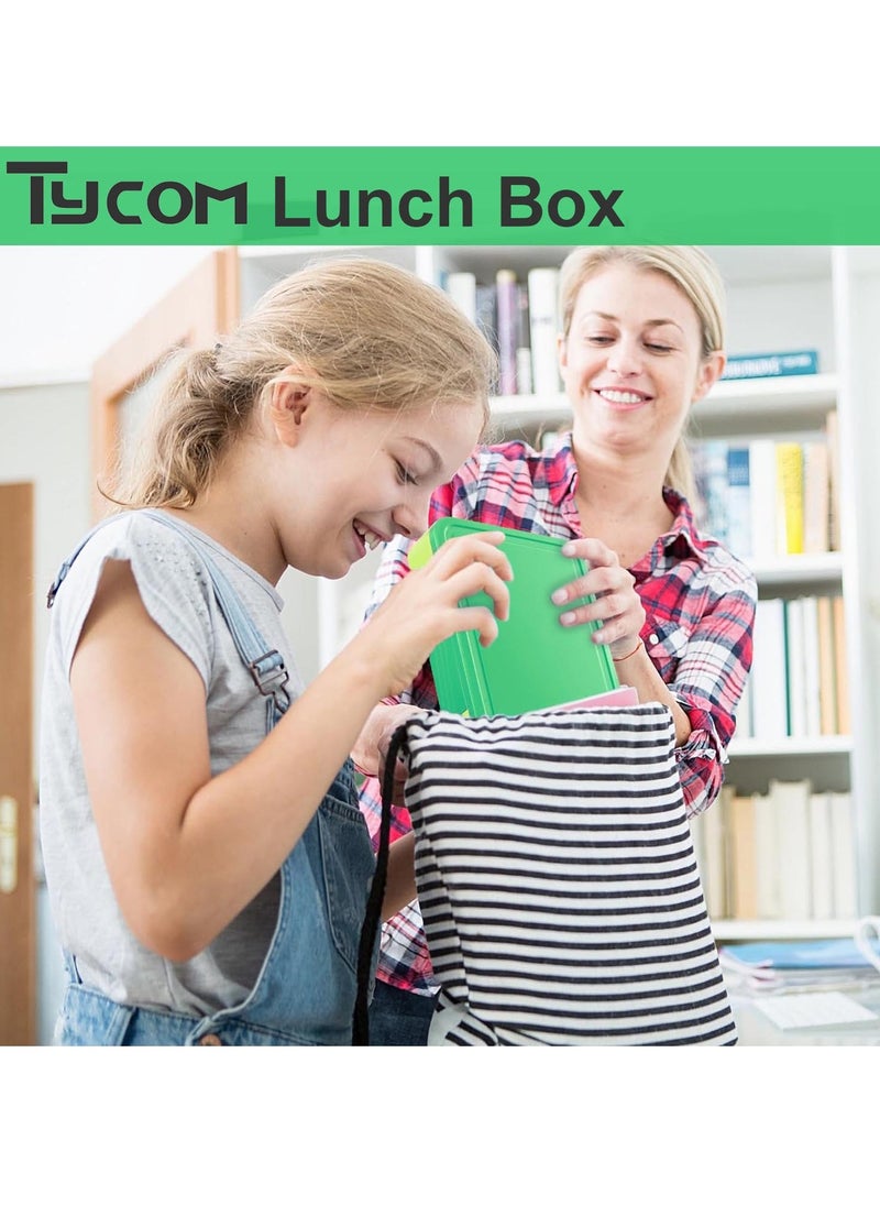 TYCOM Lunch Box for Kid Bento Box Children School Children's Lunch Box with Compartments Leak-proof Lunch Box for Girls and Boys Snack Box Green Yellow.  - Image 4