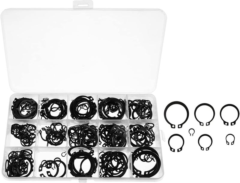 320 قطعة مجموعة متنوعة من أحجام حلقات التثبيت الخارجية (حلقات القفل) - Image 2