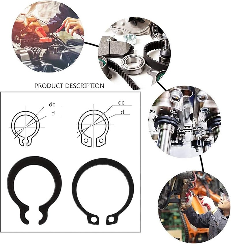 320 قطعة مجموعة متنوعة من أحجام حلقات التثبيت الخارجية (حلقات القفل) - Image 5