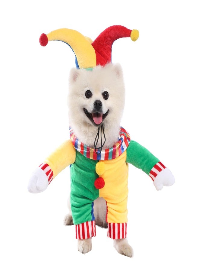 Mogoko Dog Cat Circus Clown Halloween Costumes, Cute Clown Pet Outfits, Dog Funny Halloween Cosplay Dress, Pet Outfits Clothes with Jester Hat for Dogs (XL Size) - Image 1
