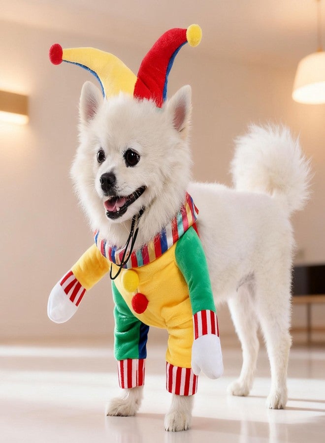 Mogoko Dog Cat Circus Clown Halloween Costumes, Cute Clown Pet Outfits, Dog Funny Halloween Cosplay Dress, Pet Outfits Clothes with Jester Hat for Dogs (XL Size) - Image 3