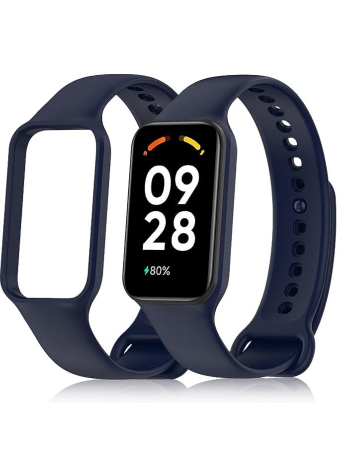 Xiaomi Redmi Band 2 Full Silicon Replacement 2 In 1 Band & Cover - Blue - Image 1