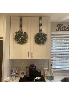 Generic 2 Pack Green Eucalyptus Wreath Round Wreath Artificial Wreath Farmhouse Wreath for Door Wall Window,12Inch/PC  - Image 3