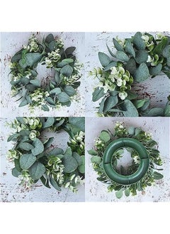 Generic 2 Pack Green Eucalyptus Wreath Round Wreath Artificial Wreath Farmhouse Wreath for Door Wall Window,12Inch/PC  - Image 5
