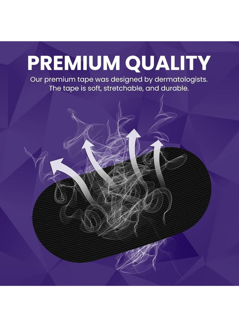CMGTYYD - CMGTYYD 100 Pcs Sleep Strips,Mouth Tape for Sleeping Specially Designed for Lip Contact, Cotton Sleep Strips，Anti Snoring Mouth Tape for Snoring Relief and Sleeping Quality Improvement(Black) - Image 1