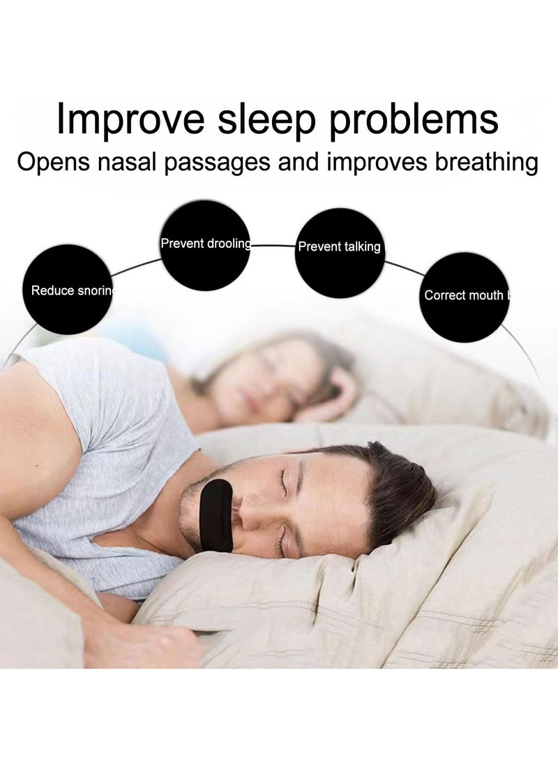 CMGTYYD - CMGTYYD 100 Pcs Sleep Strips,Mouth Tape for Sleeping Specially Designed for Lip Contact, Cotton Sleep Strips，Anti Snoring Mouth Tape for Snoring Relief and Sleeping Quality Improvement(Black) - Image 1