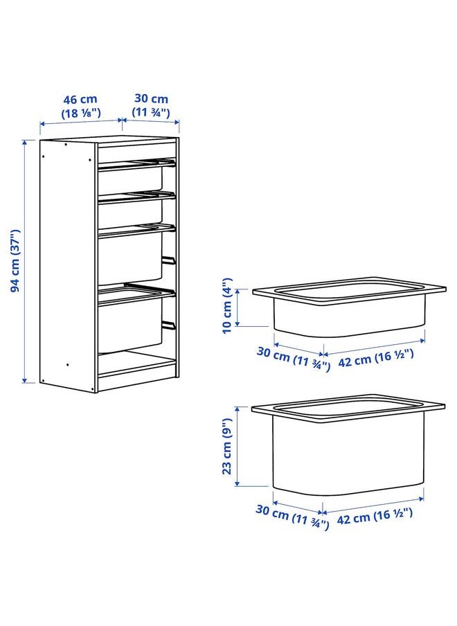 Generic Storage combination, white white/grey, 46x30x94 cm 