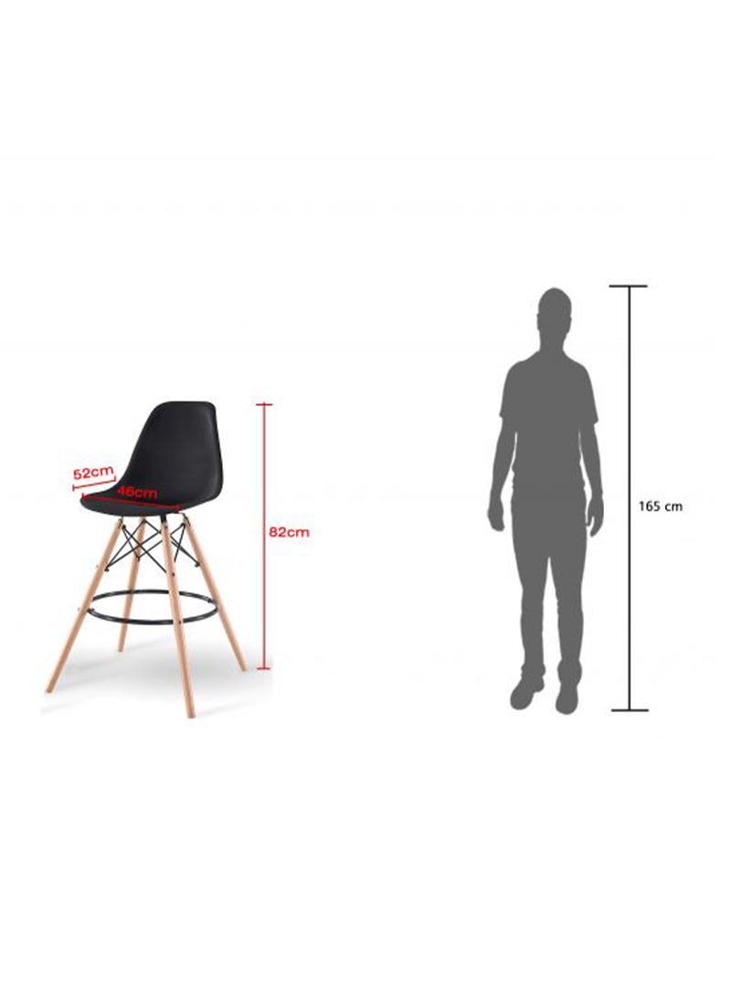 Mahmayi - Mahmayi Ultimate Eames Style DSW Bar Stool-Black - Image 1