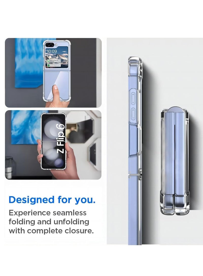 Clear Case for Samsung Galaxy Z Flip 6 5G Acrylic + TPU Anti-Yellowing, Reinforced Corners, Shock-Absorption Clear Protective Cell Phone Cover - Image 2