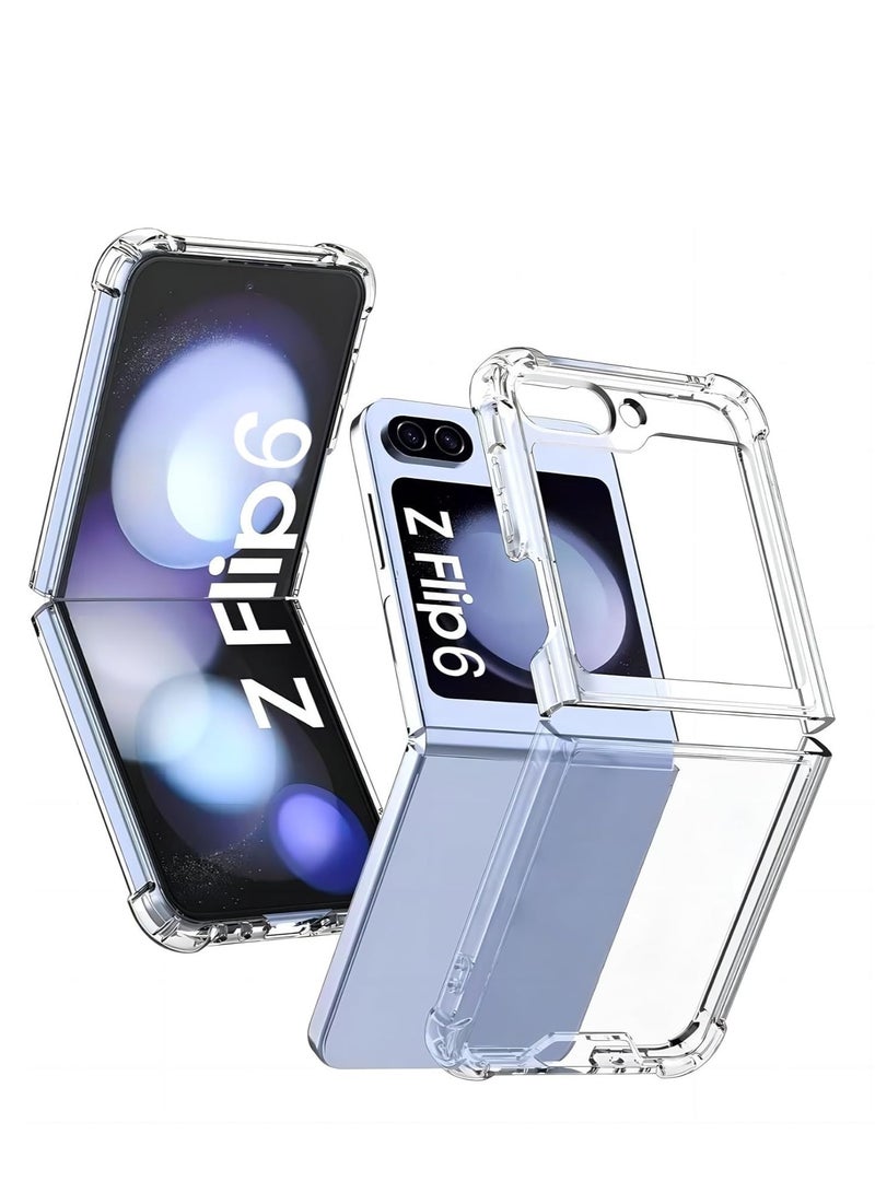 Clear Case for Samsung Galaxy Z Flip 6 5G Acrylic + TPU Anti-Yellowing, Reinforced Corners, Shock-Absorption Clear Protective Cell Phone Cover - Image 1
