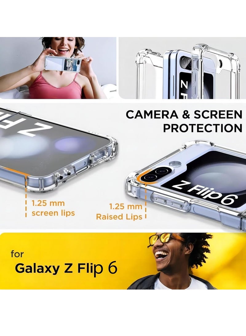 Clear Case for Samsung Galaxy Z Flip 6 5G Acrylic + TPU Anti-Yellowing, Reinforced Corners, Shock-Absorption Clear Protective Cell Phone Cover - Image 4