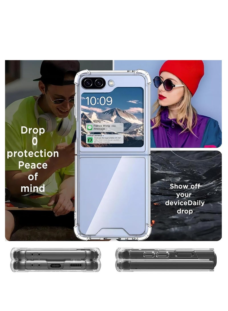 Clear Case for Samsung Galaxy Z Flip 6 5G Acrylic + TPU Anti-Yellowing, Reinforced Corners, Shock-Absorption Clear Protective Cell Phone Cover - Image 5