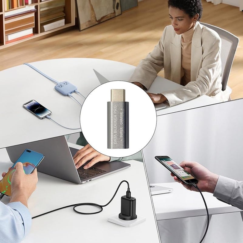 محول أمن USB رمادي مانع منفذ حماية البيانات درع مضاد للقرصنة للكمبيوتر المحمول الهاتف الذكي الجهاز اللوحي - Image 4