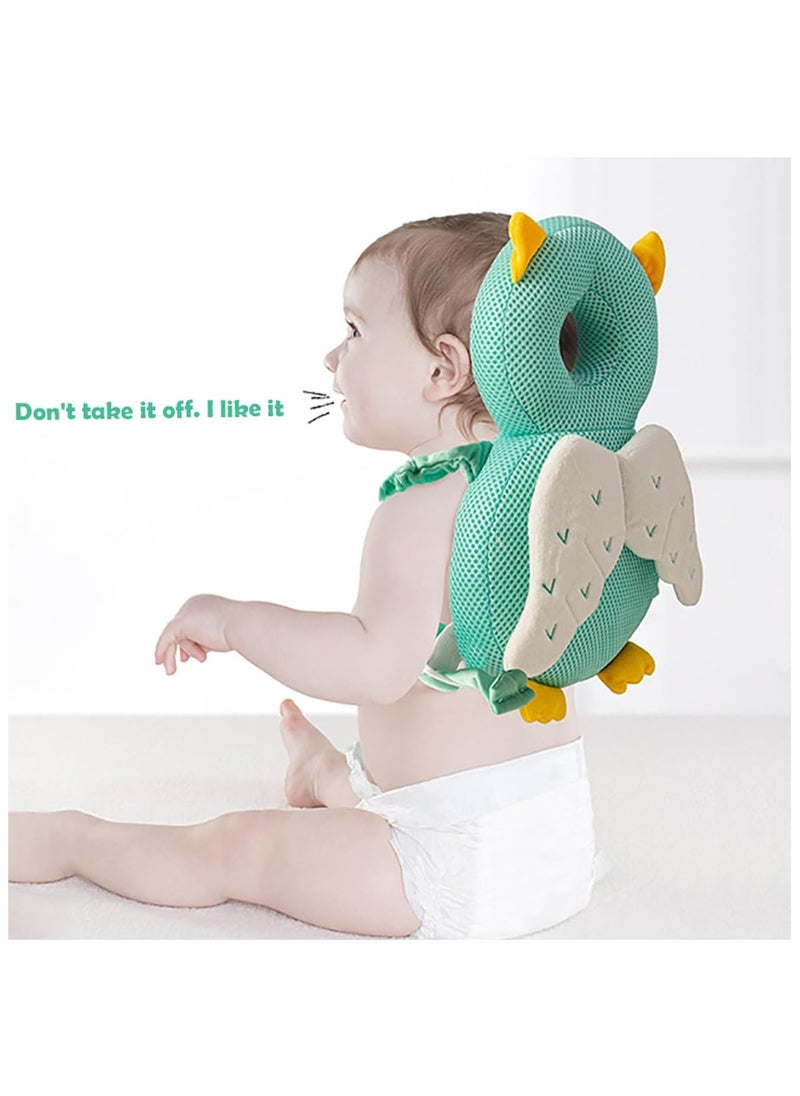 NNEWVANTE Baby Head Protection Pillow Head Protection Backpack Safety Pads Adjustable Size Baby Head Protector for 4-24 Months Toddler Baby Safety Helmet Baby Harness Baby Walking(Owl)  - Image 2
