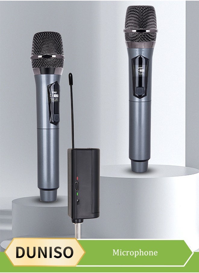 DUNISO Wireless Microphone,Universal Handheld Karaoke Mic Speaker,Over 90 DB Outdoor Indoor Cordless Microphone with mini Receiver for Singing, Karaoke, Speech, Wedding, Churc  - Image 1