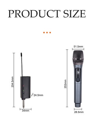 Wireless Microphone,Universal Handheld Karaoke Mic Speaker,Over 90 DB Outdoor Indoor Cordless Microphone with mini Receiver for Singing, Karaoke, Speech, Wedding, Churc - view 2