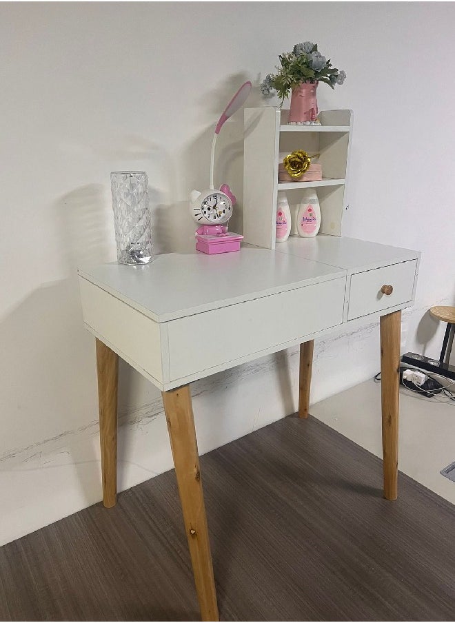 fashionhome Multifunction Modern Upgraded Design One Drawer Vanity Makeup Glass Mirror Dressings Storage 15 mm Thickness Wood Sheet Table 60 x 40 x 111 cm  - Image 2