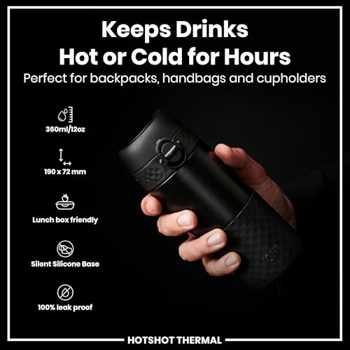 Ion8 Insulated Travel Mug 360 ml12 oz Leak Proof Triple Lock Secure SpillFree in Transit Hygienic Cover EasytoClean Perfect OnTheGo Black Stainless Steel - Image 3