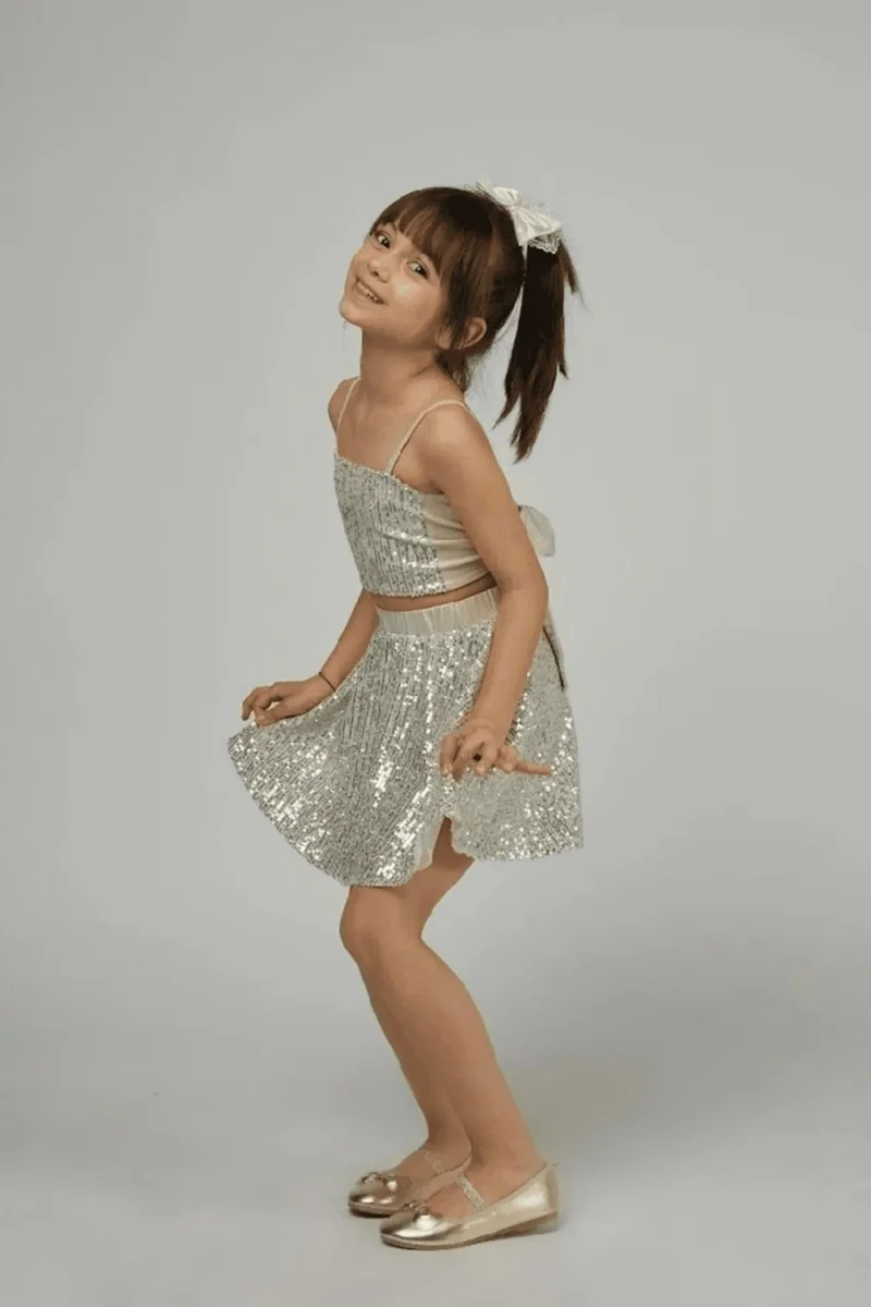 Masho Trend Sequined Strap Crop Model Girl's Dress - Graduation Prom Dress - Prom Costume