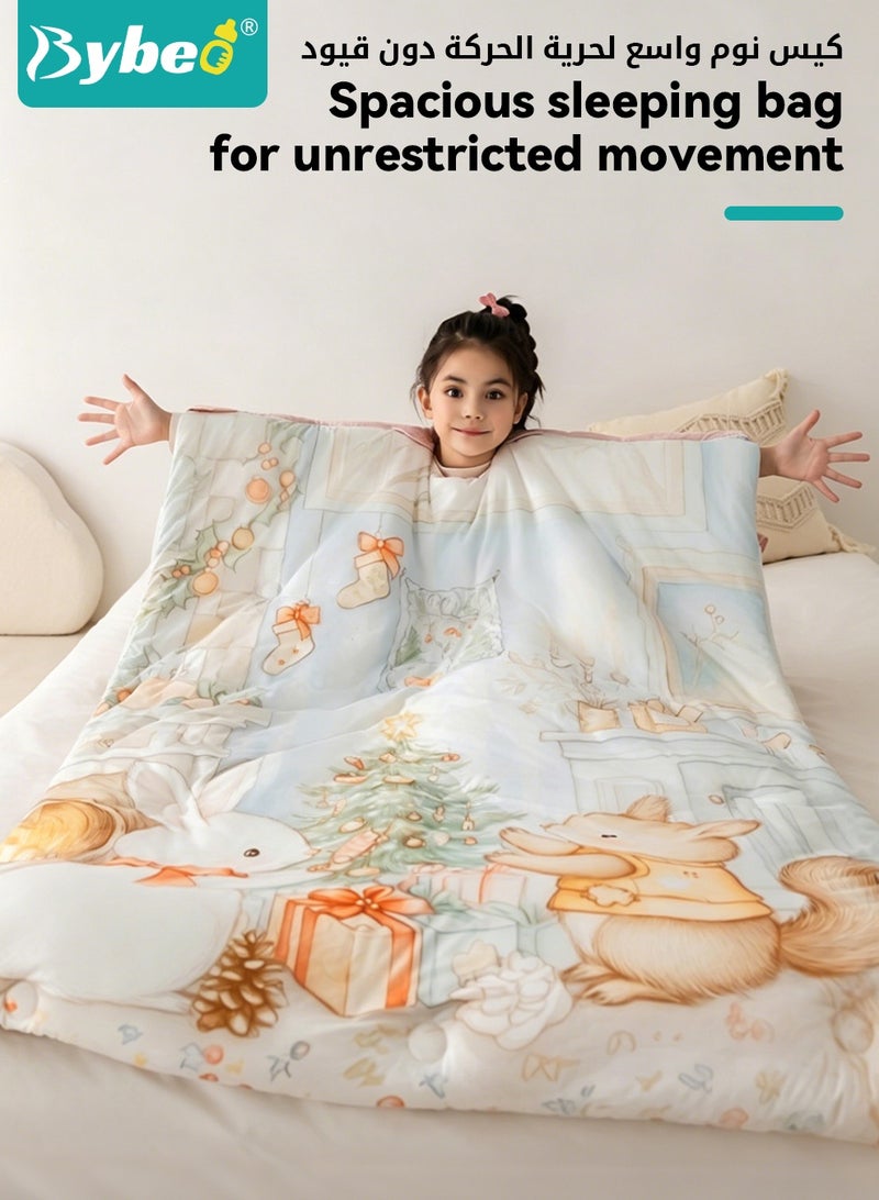 Bybeo 2-In-1 Baby Sleeping Bag & Quilt for Toddlers, Wearable Kids Blanket, Kids Sleep Sack, Toddler Milk Silk Quilt for Boys and Girls 0-8 Years Old, Machine Washable - Image 3