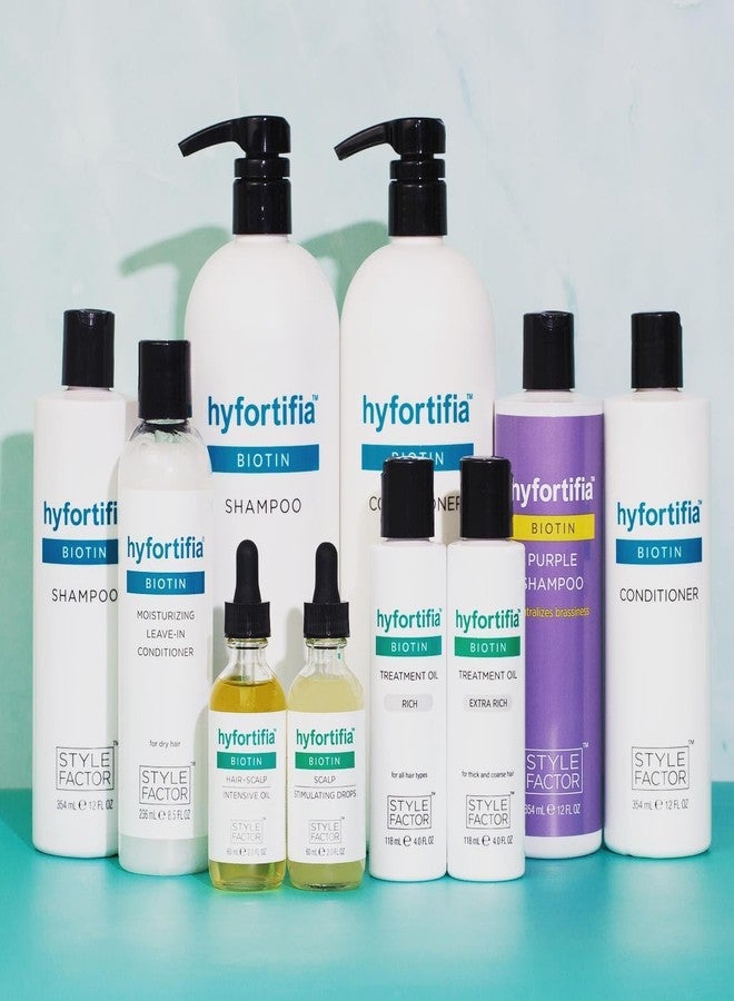 ستايل فاكتور شامبو وبلسم معالج بالبيوتين من ستايل فاكتور هايفورتيفيا™ | لمعان، تقوية، وتغذية (شامبو بنفسجي 12 أونصة)، 15 أونصة - Image 3