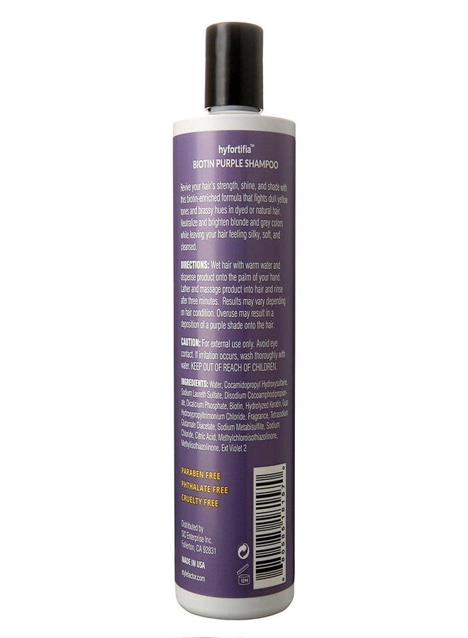 ستايل فاكتور شامبو وبلسم معالج بالبيوتين من ستايل فاكتور هايفورتيفيا™ | لمعان، تقوية، وتغذية (شامبو بنفسجي 12 أونصة)، 15 أونصة - Image 2