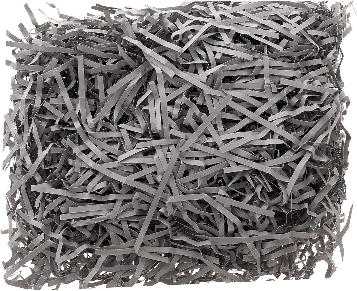 Red Dot Gift REDDOTGIFT® 50 Gram Crinkle Cut Shred Filler - Eco-friendly Grey Paper for Gift Wrapping & Basket Filling