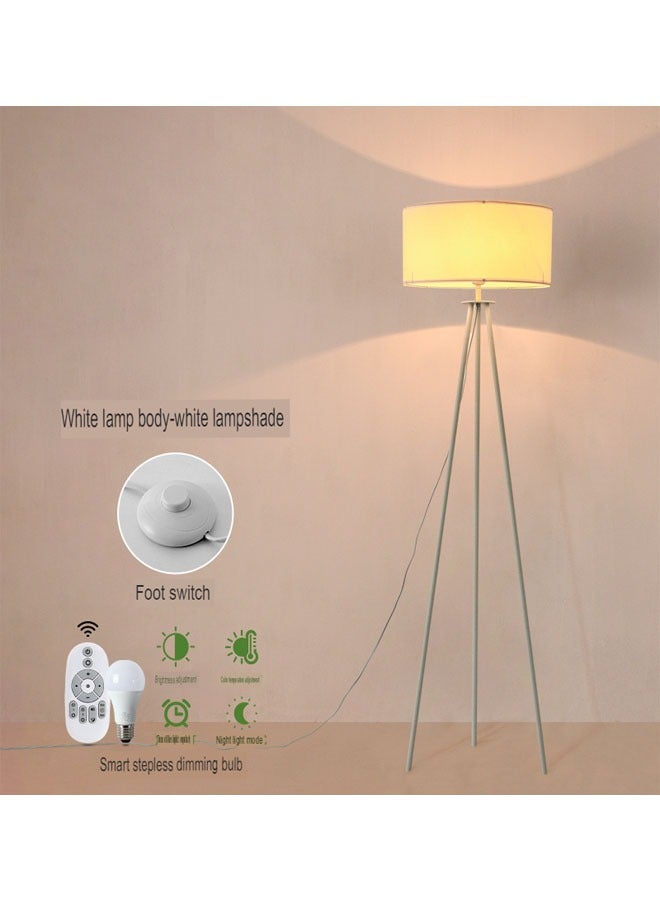keke Nordic Modern Bedroom linen cover Standing Floor vertical lamp With 9W bulb and Remote control - Image 1