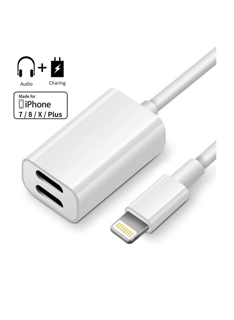 ELTRAZONE - Dual Lightning adapter & Splitter, Headphone audio & Charge adapter Compatible with iPhone 7/7 Plus, iPhone 8/8 Plus, iPhone X, iPhone XS,iPhone XR and iPhone XS Max - Image 1