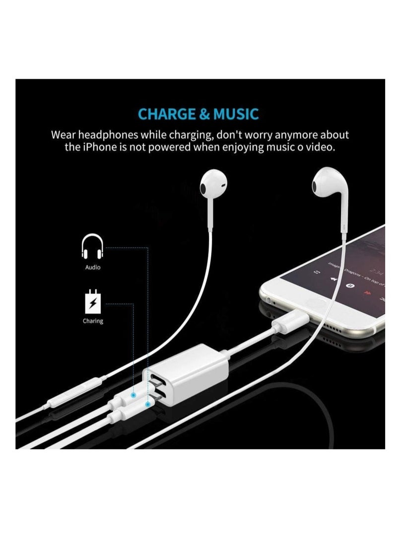 ELTRAZONE - Dual Lightning adapter & Splitter, Headphone audio & Charge adapter Compatible with iPhone 7/7 Plus, iPhone 8/8 Plus, iPhone X, iPhone XS,iPhone XR and iPhone XS Max - Image 1