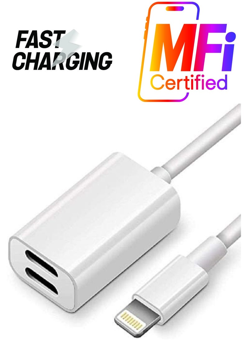 ELTRAZONE - Dual Lightning adapter & Splitter, Headphone audio & Charge adapter Compatible with iPhone 7/7 Plus, iPhone 8/8 Plus, iPhone X, iPhone XS,iPhone XR and iPhone XS Max - Image 1
