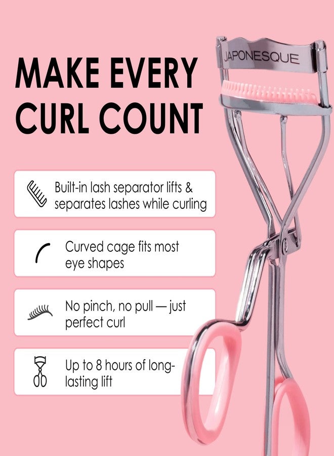 JAPONESQUE Lash Definition Eyelash Curler with 2 Unique and Different Lash Pads that Offer Different Lash Curl Effects and 4 Replacement Pads - Image 4