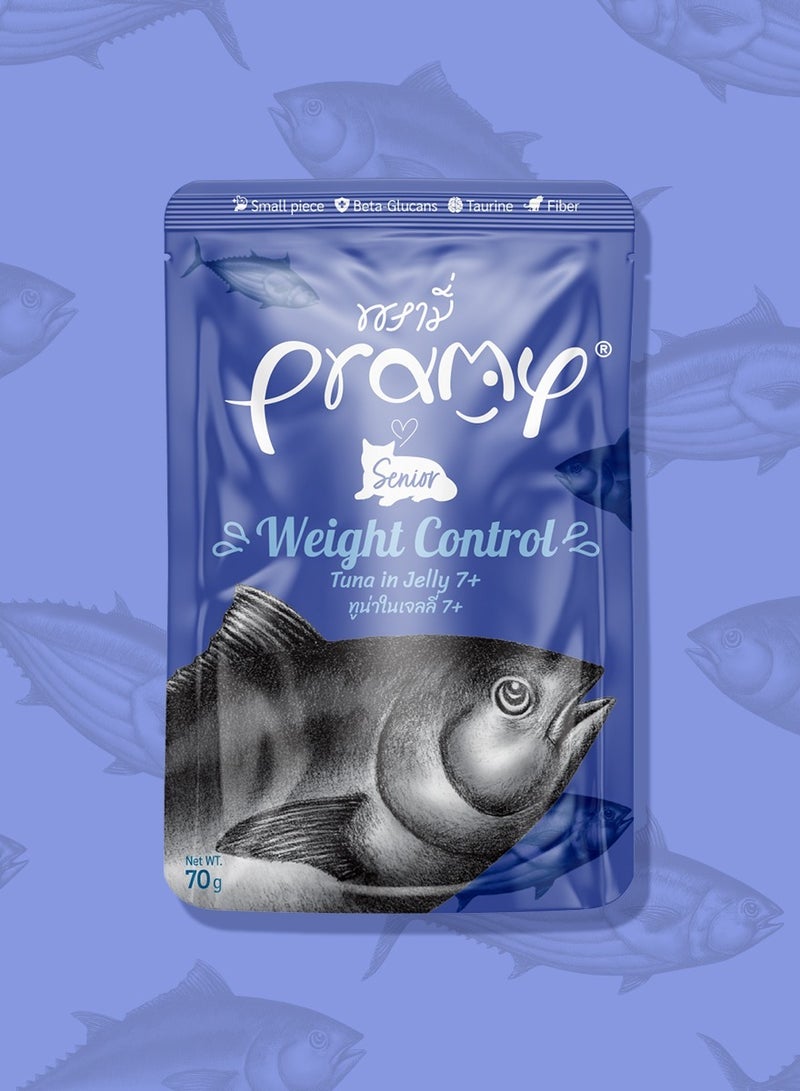 Pramy Cat Wet Food With Tuna In Jelly Flavor For Senior Cats- 6x70g -  Healthy Weight Management Wet Cat Food - Image 2
