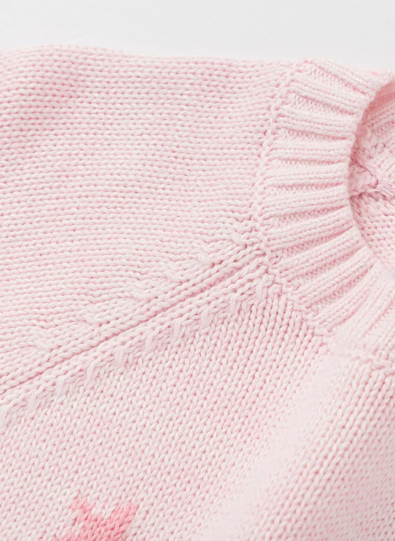 بالابالا كنزة بناتي بياقة مستديرة