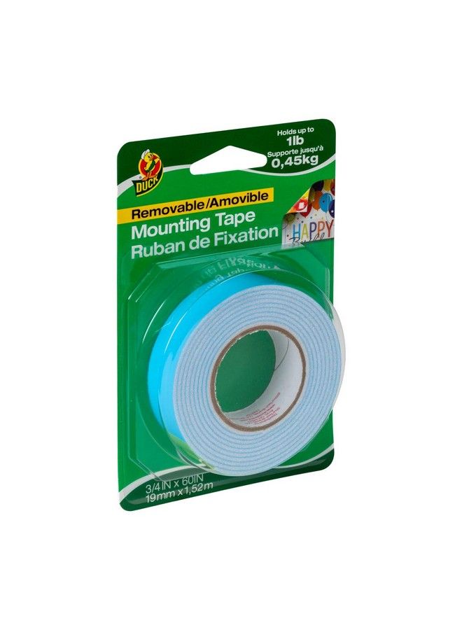 Duck Brand Removable Foam Mounting Tape 0.75Inch X 60 Inches Single Roll White (1129541) - Image 1