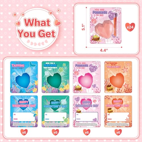 Shemira 24 Packs of Valentines Day Cards for Kids with Plaster Digging Kits School Classroom Valentines Gifts Exchange Valentines Party Favors for Kids Valentines Greeting Cards Bulk for Kids - Image 5