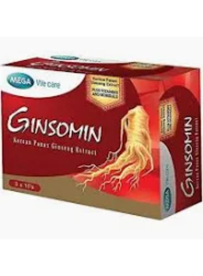 MEGA WE CARE GINSOMIN KOREAN PANAX GINSENG EXTRACT WITH MULTIVITAMINS AND MINERALS CAPSULE 30'S